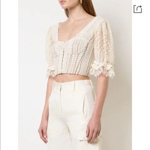 Jonathan Simkhai Cropped Lace Bustier Top